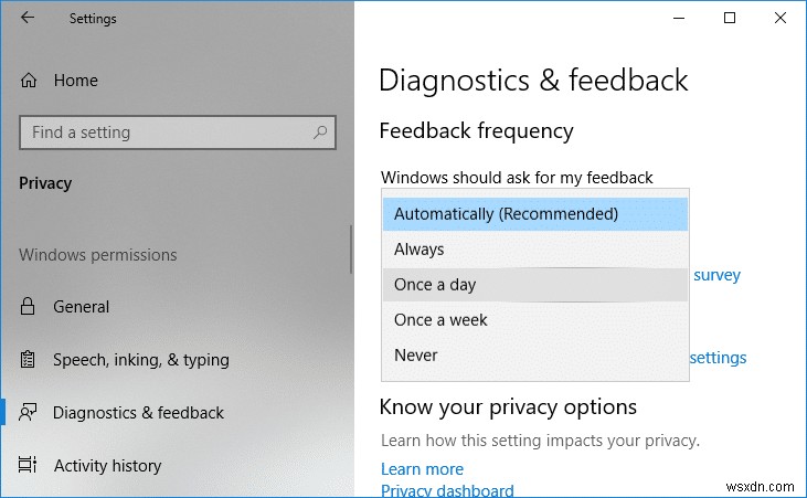 Windows 10でフィードバックの頻度を変更・無効化する方法