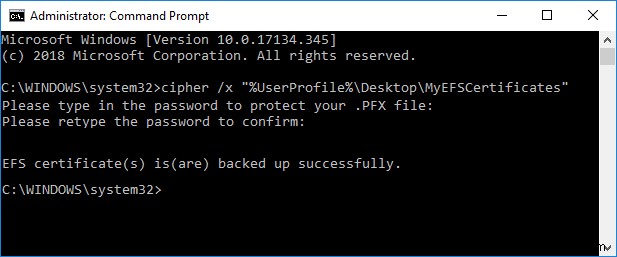Windows 10でEFS証明書とキーをバックアップする2つの方法