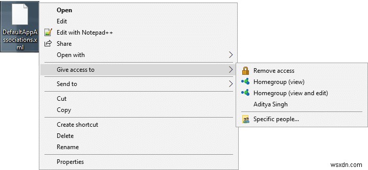 Windows 10の右クリックメニューから「アクセスの許可(Give access to)」を削除する方法
