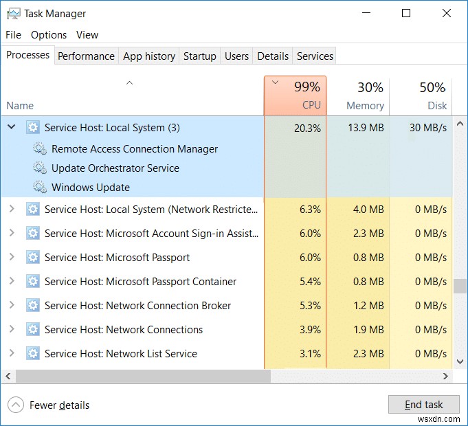Service Host: Local System(svchost.exe)のCPU・ディスク使用率が高い問題を解決する10の方法