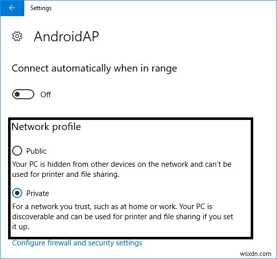 Windows 10でパブリックネットワークからプライベートネットワークに変更する方法