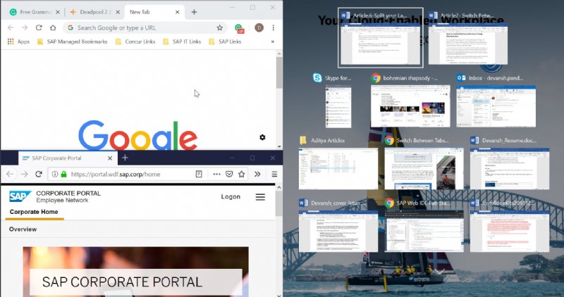 Windows 10でノートパソコンの画面を半分に分割する方法【Snap Assist活用】
