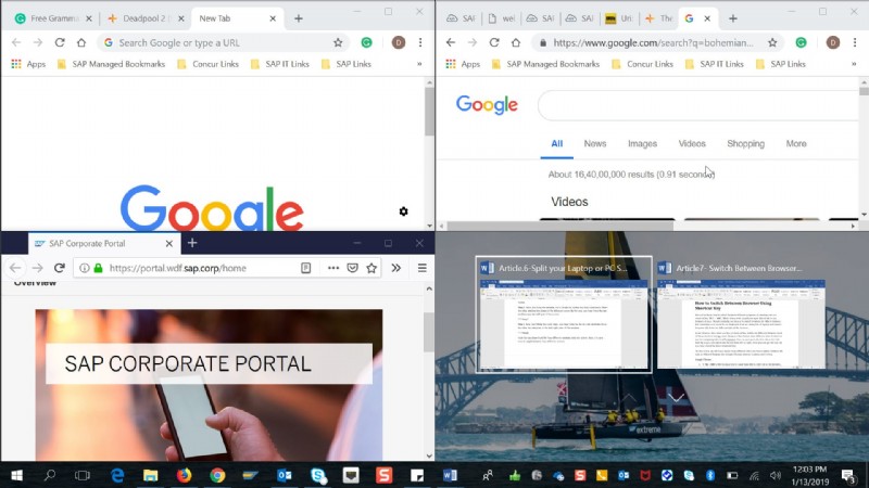 Windows 10でノートパソコンの画面を半分に分割する方法【Snap Assist活用】