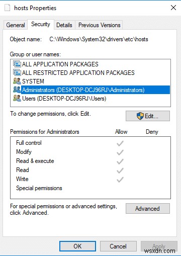 Windows 10でhostsファイルを編集時に「アクセスが拒否されました」エラーが出る場合の対処法