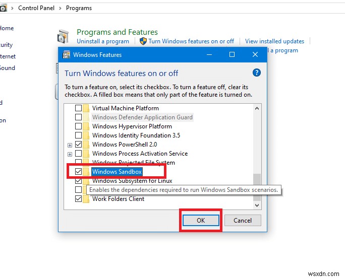 Windows 10のサンドボックス機能を有効・無効にする方法