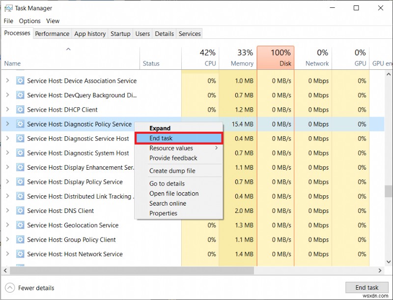 Service Host:診断ポリシー サービスのCPU使用率が高い問題を解決する5つの方法