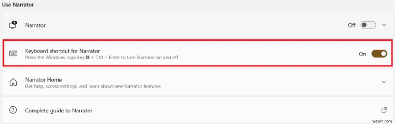 Windows 11でナレーターのCaps Lockアラートを有効・無効にする方法