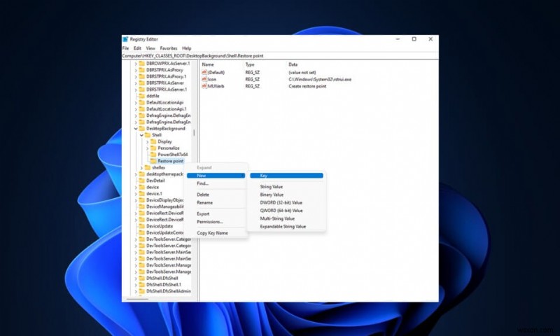 Windows 11の右クリックメニューに「復元ポイントの作成」を追加する方法