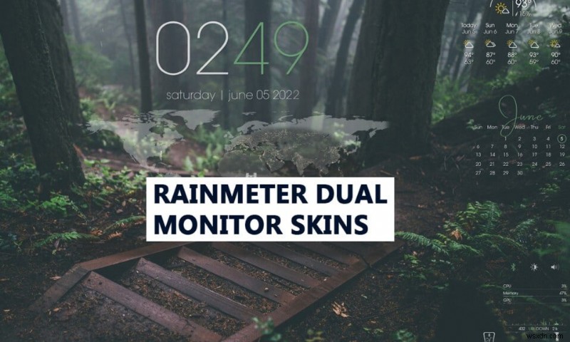 Windows 10でRainmeterのデュアルモニタースキンを設定する方法
