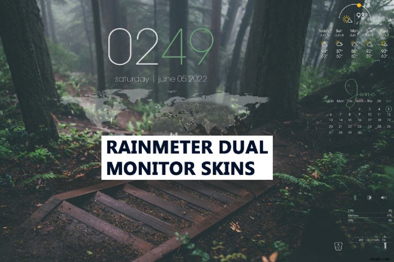 Windows 10でRainmeterのデュアルモニタースキンを設定する方法