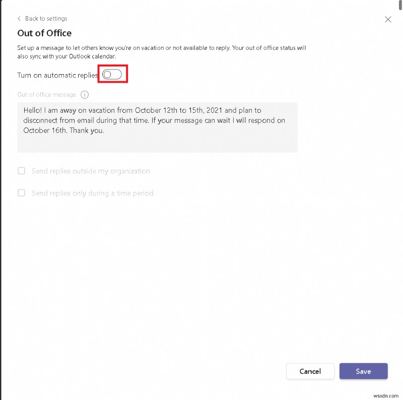 Microsoft Teamsで不在時の自動返信(Out of Office)を設定・解除する方法【完全ガイド】