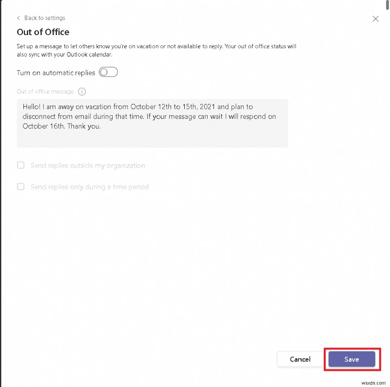 Microsoft Teamsで不在時の自動返信(Out of Office)を設定・解除する方法【完全ガイド】