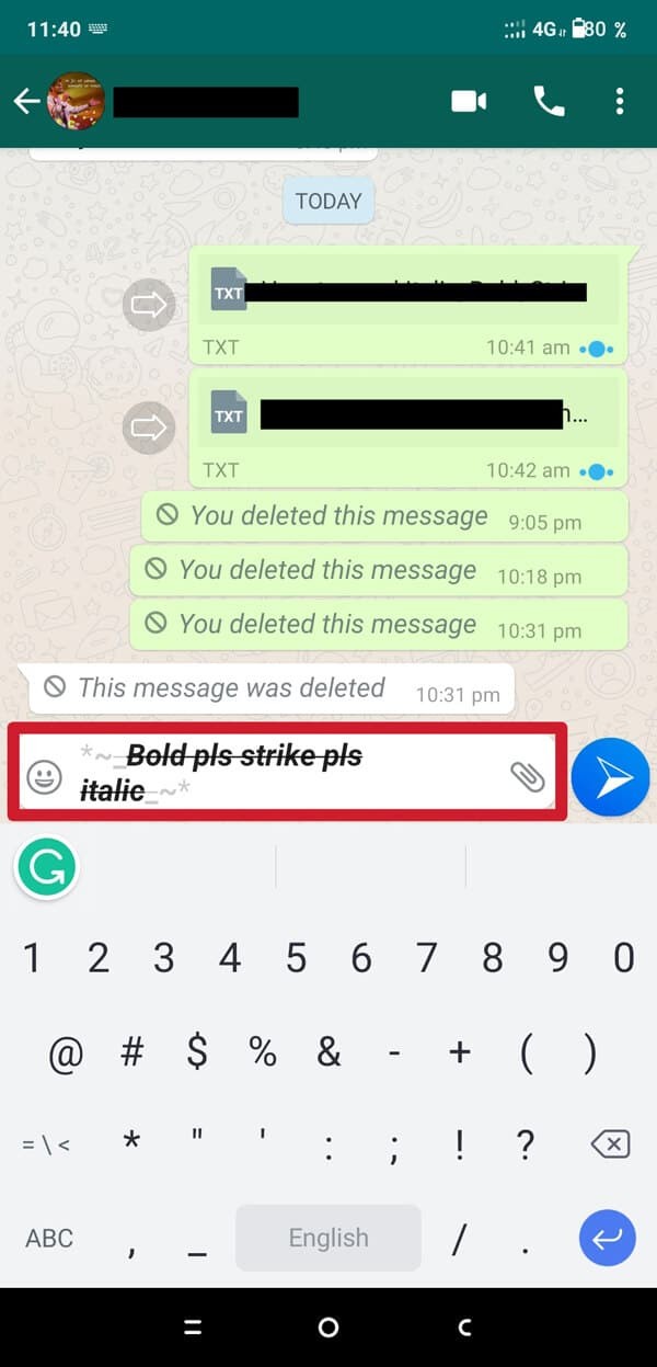 WhatsAppでフォントスタイルを変更する方法【太字・斜体・取り消し線・青文字も解説】