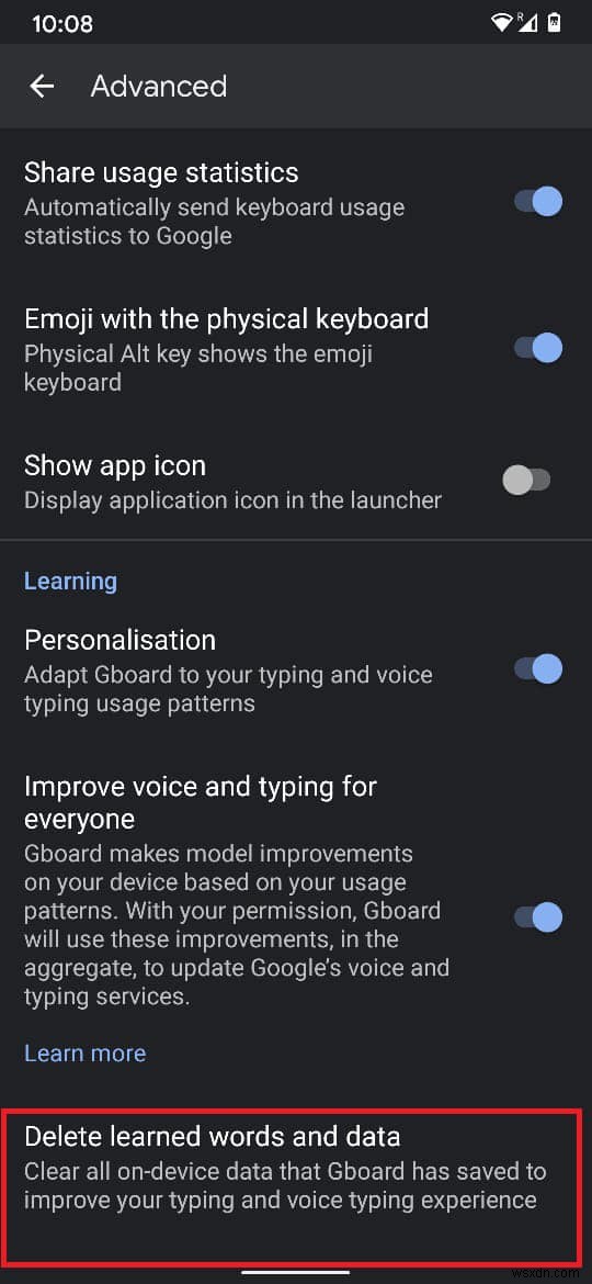 【Android】キーボードが学習した単語を削除・リセットする方法