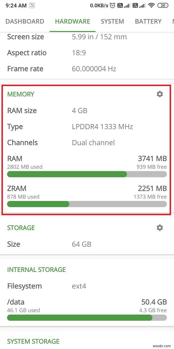 AndroidスマホのRAMの種類・速度・動作周波数を確認する方法