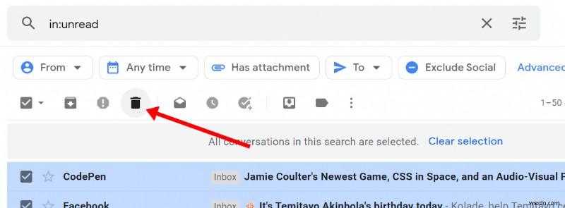 Gmailでメールを一括削除する方法|未読メールをまとめて消して受信箱をスッキリさせよう