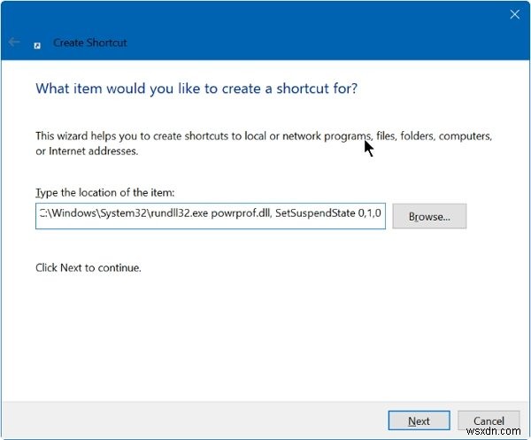 Windows 10でシャットダウン・再起動・休止状態・スリープのショートカットを作成する方法