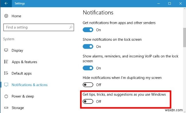 Windows 10で「ヒント、テクニック、提案」の通知をオフにする2つの方法