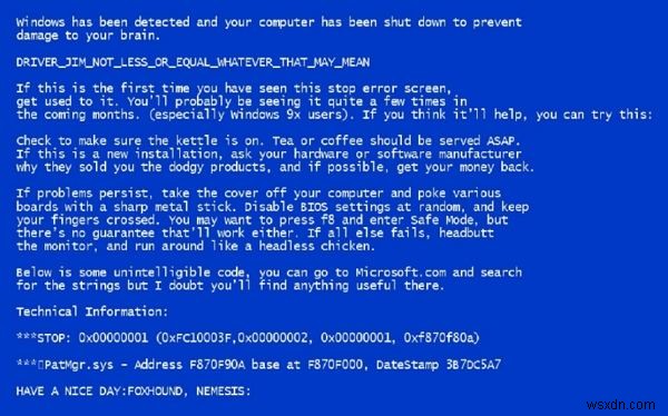 Windows 10でよく発生するブルースクリーンエラー(STOPコード)10選とその直し方