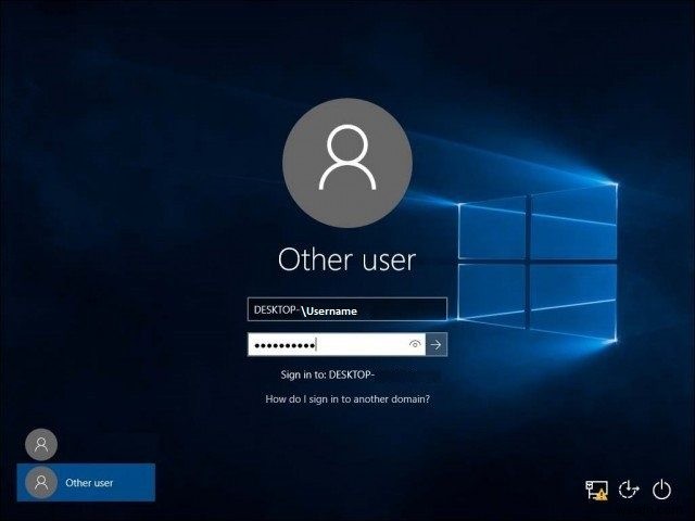 Windows 10で「ドメインのユーザー名またはパスワードが正しくありません」と表示される場合の対処法