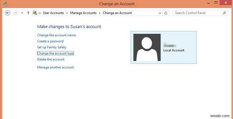Windows 8.1/8でユーザーアカウントの種類を変更する2つの方法