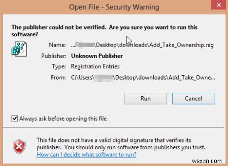 Windows 8.1/8の右クリックメニューに「所有権の取得」を追加する2つの方法