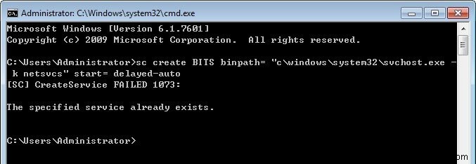 Windows 7でBITS（バックグラウンドインテリジェント転送サービス）が表示されないときの対処法2選