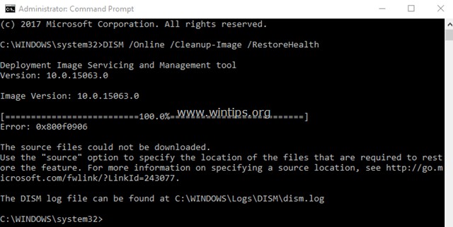 DISMエラー0x800f0906「ソースファイルをダウンロードできませんでした」の対処法(Windows 10/8.1)