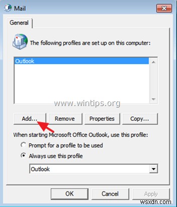 新しいOutlookプロファイルを作成してOutlookデータ(*.pst)をインポートする方法