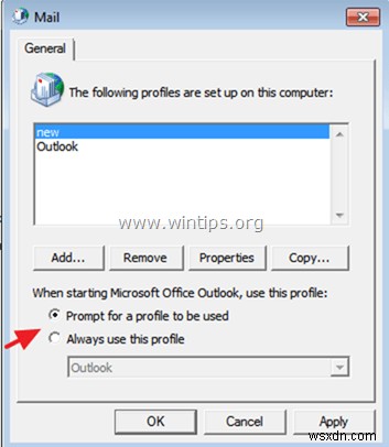 新しいOutlookプロファイルを作成してOutlookデータ(*.pst)をインポートする方法
