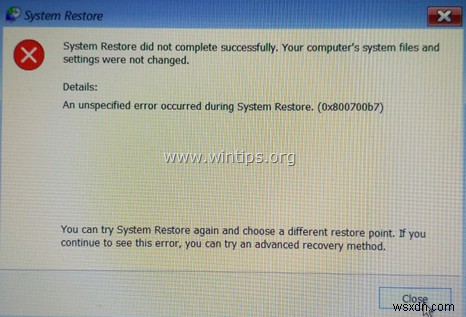 Windowsのシステム復元エラー0x800700b7を解決する7つの方法