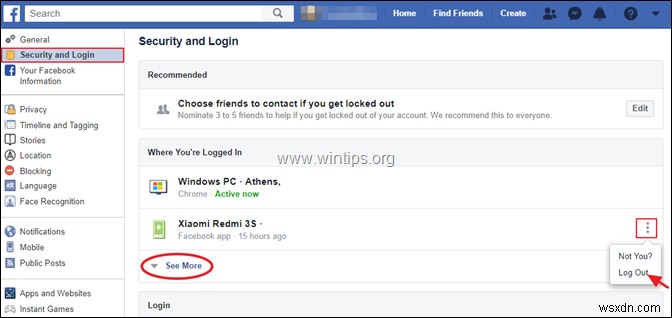 別のPCやスマホからFacebookをリモートでログアウトする方法