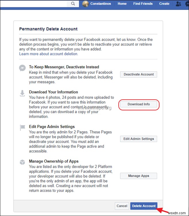 Facebookアカウントを無効化(非アクティブ化)または完全に削除する方法