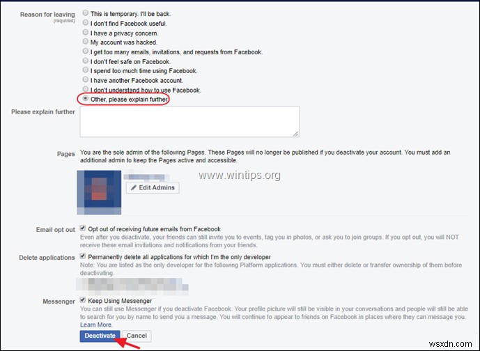 Facebookアカウントを無効化(非アクティブ化)または完全に削除する方法