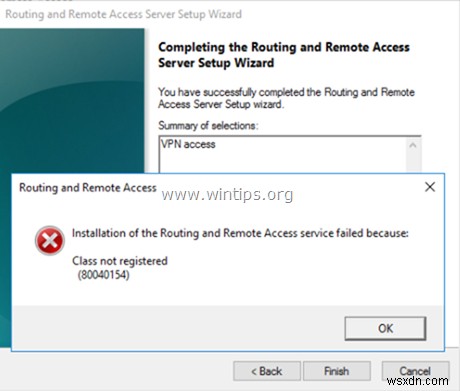 【解決済み】Windows Server 2016で「クラスが登録されていません(80040154)」によりルーティングとリモートアクセスのインストールに失敗する場合の対処法
