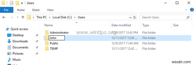 Windows 10/8/7でユーザープロファイルフォルダの名前を変更する方法