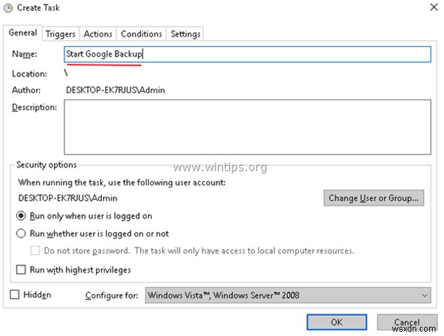 WindowsタスクスケジューラでGoogleバックアップと同期の実行時間を設定する方法