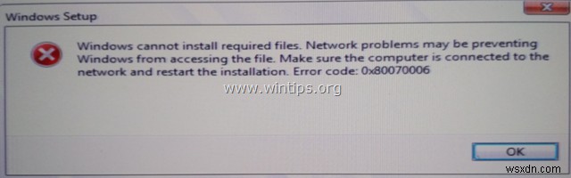 【解決法】Windows 10 インストールエラー 0x80070006「必要なファイルをインストールできません」