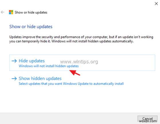 Windows 10 で特定の更新プログラムの自動インストールを防止する方法