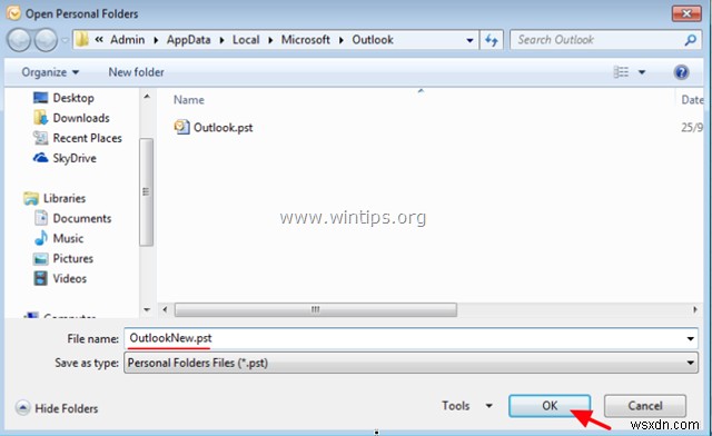 Outlookのフォルダー構造だけを新しいデータファイル(PST)にコピーする方法