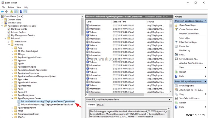 PowerShellとイベントビューアーで「Add-AppxPackage」のデプロイ失敗エラーログを確認する方法