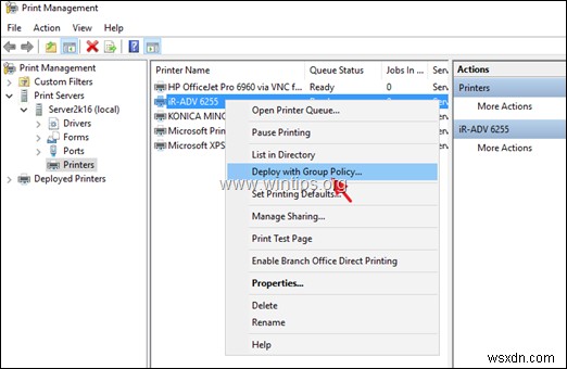 Windows Server 2016のグループポリシーでネットワークプリンターを展開する方法