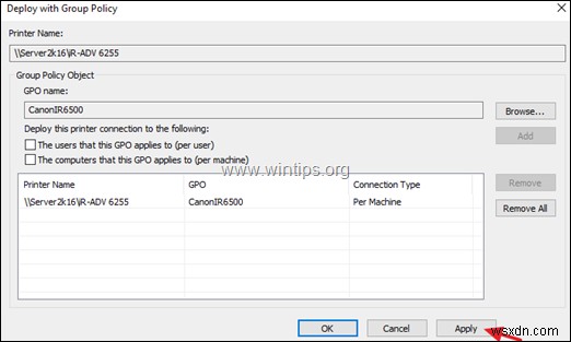 Windows Server 2016のグループポリシーでネットワークプリンターを展開する方法