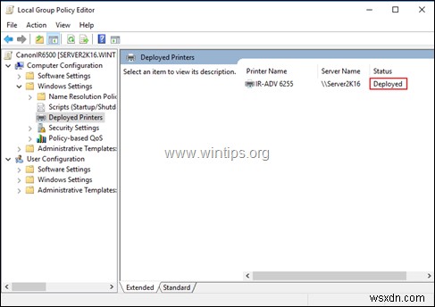 Windows Server 2016のグループポリシーでネットワークプリンターを展開する方法
