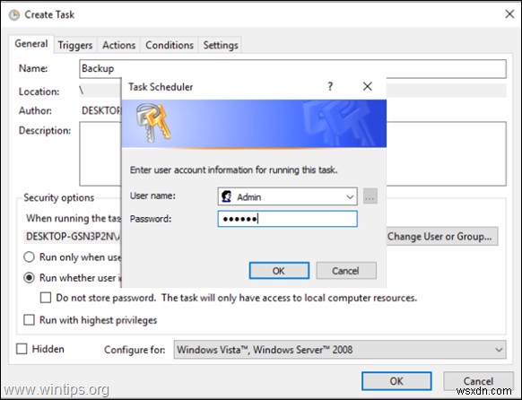 Windowsタスクスケジューラでタスクをバックグラウンド(非表示)またはフォアグラウンドで実行する方法