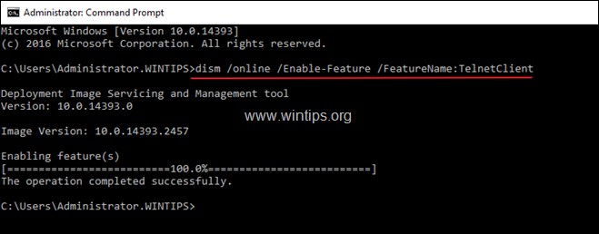 Windows Server 2012/2016/2019 で Telnet クライアントを有効化する3つの方法