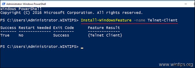 Windows Server 2012/2016/2019 で Telnet クライアントを有効化する3つの方法