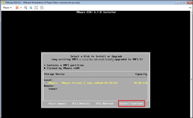 【完全ガイド】VMware Workstation PlayerにvSphere ESXi 6.7をインストールする方法