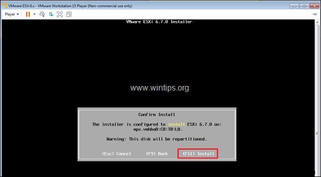 【完全ガイド】VMware Workstation PlayerにvSphere ESXi 6.7をインストールする方法