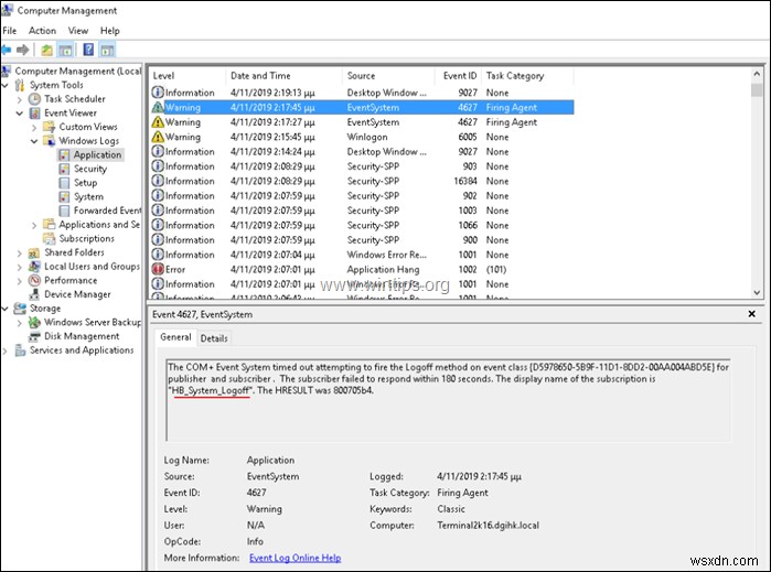 【解決法】Windows RDSサーバー2016/2019でログオフ時に「システム イベント通知サービスをお待ちください」と表示されて固まる問題の修正方法